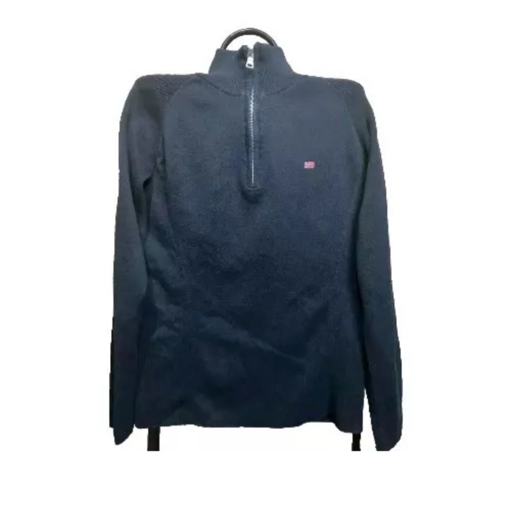 Vintage Ralph Lauren Polo Jeans Co Sweater Men's XL Black 1/4 Zip Flag Logo